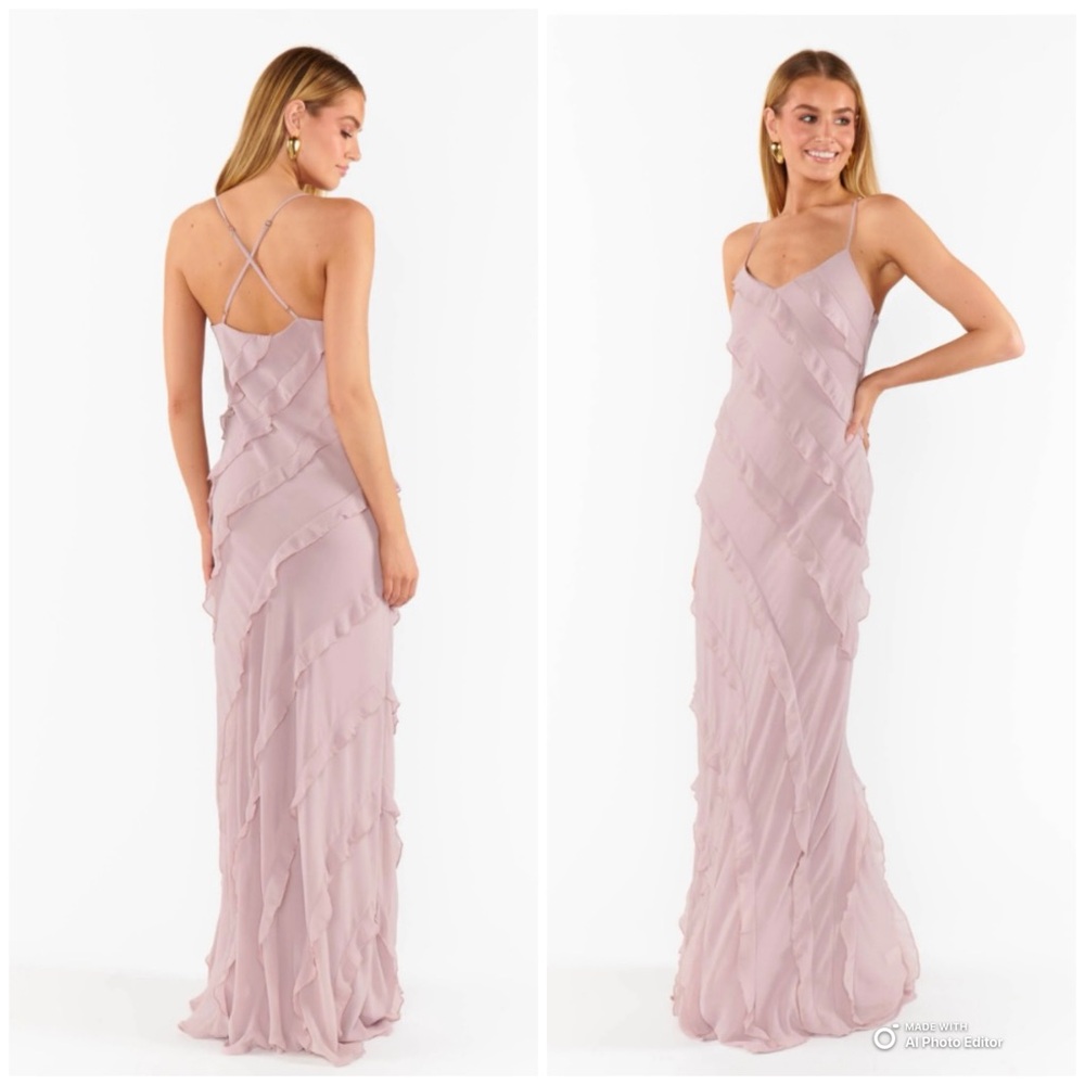 Show Me Your MuMu Blush Pink Ruffled Maxi Dress